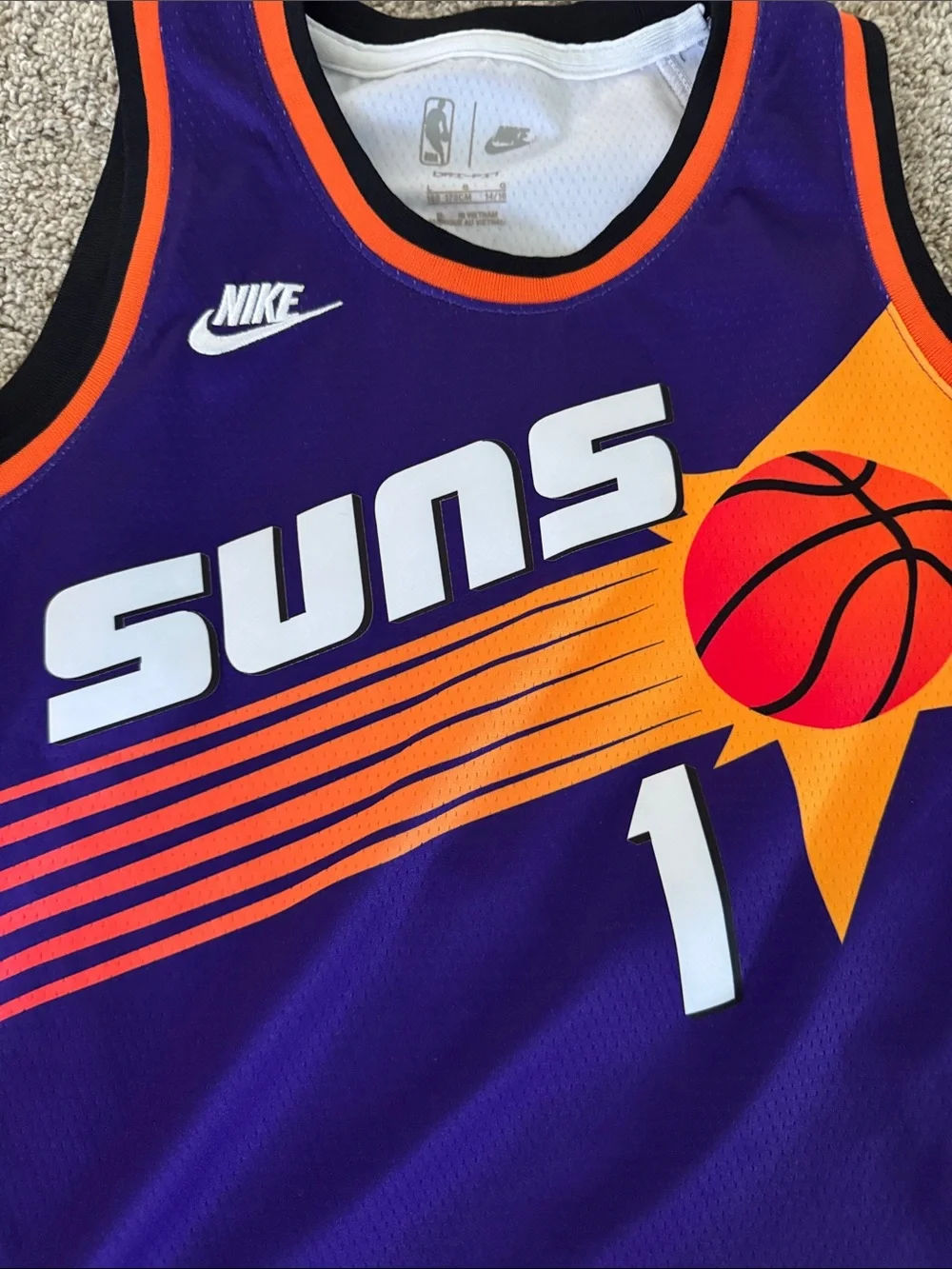 Nike Purple & Orange Phoenix Suns Basketball Jersey